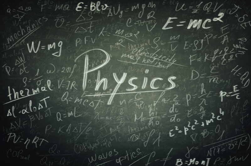 physics equation on chalk