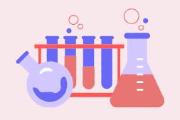 chemistry graphic of beakers
