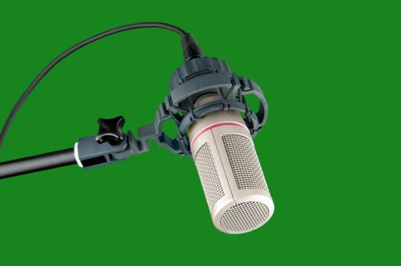 microphone on green screen