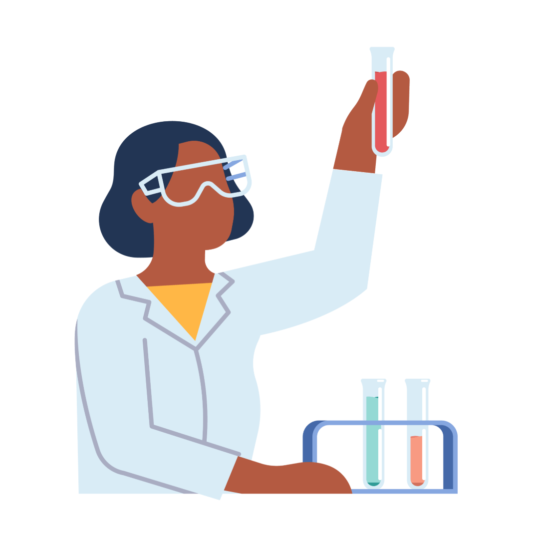 Woman holding a beaker