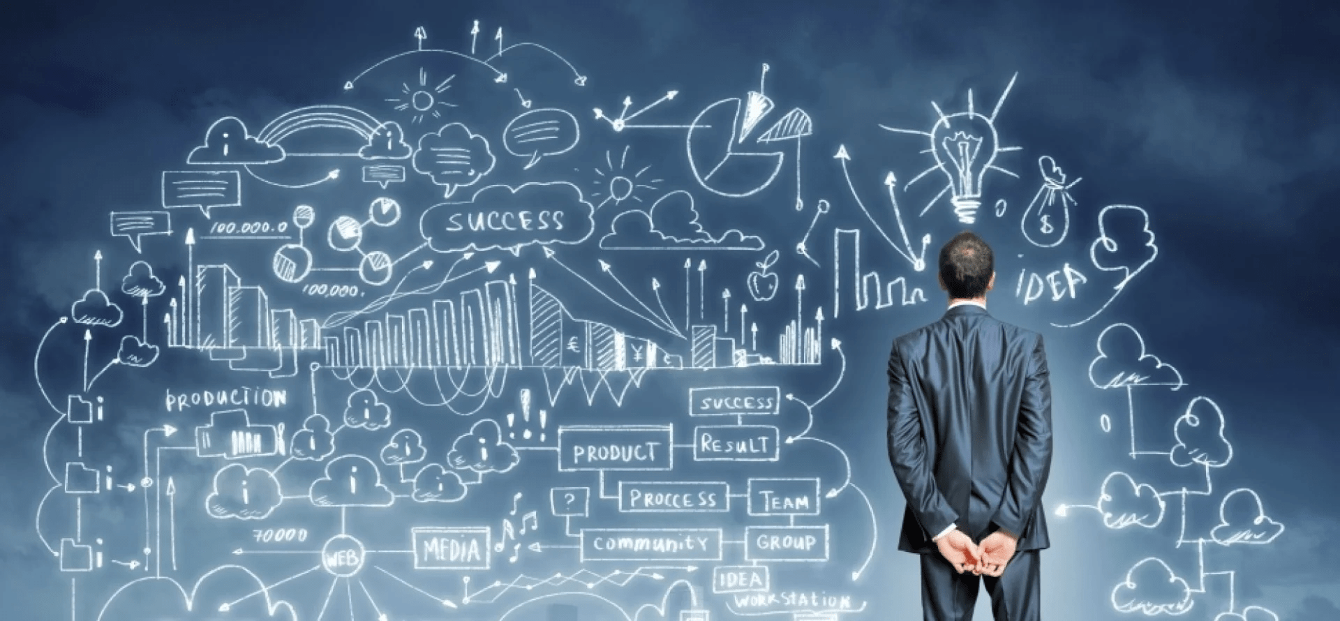 Person looking at a chalkboard 